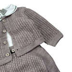 Marlu' Completo 3Pz Salopette-Shirt-Cardigan Beige per Neonato IN6331 BEIGE MARLU' 
