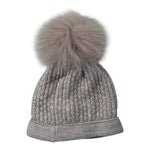 Marlu' Cappello tinta unita con Pon Pon Beige per Neonato IN6371 BEIGE MARLU' 