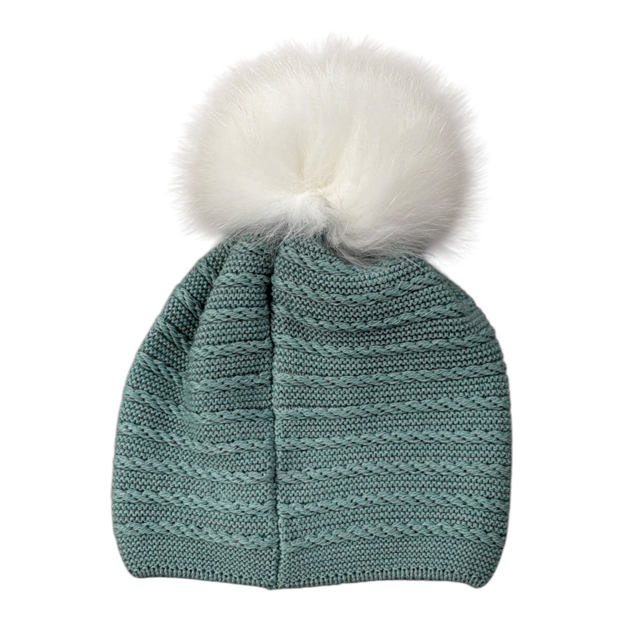 Marlu' Cappello tinta unita con Pon Pon Verde per Neonata IN6671 VERDE MARLU' 