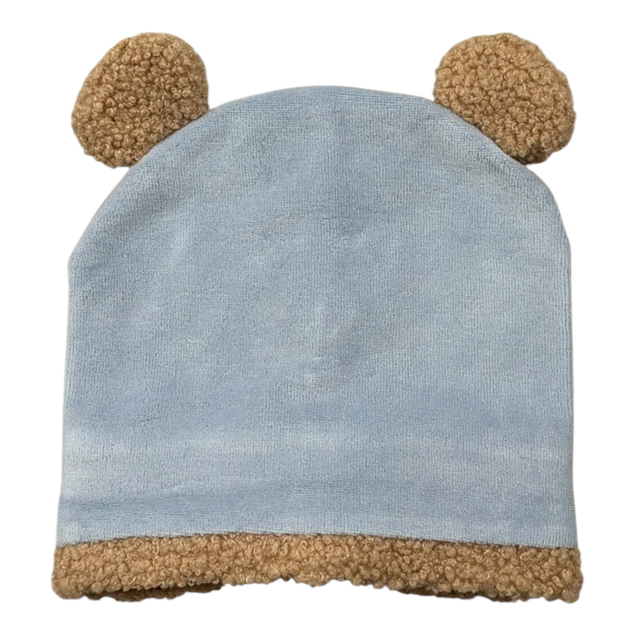 Marlu' Cappello tinta unita con Orecchie Azzurro per Neonato IN7073 AZZURRO MARLU' 