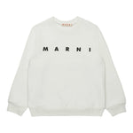 Marni Felpa Chiusa Girocollo tinta unita con Logo Bianco per Bambino M01612 BIANCO MARNI 