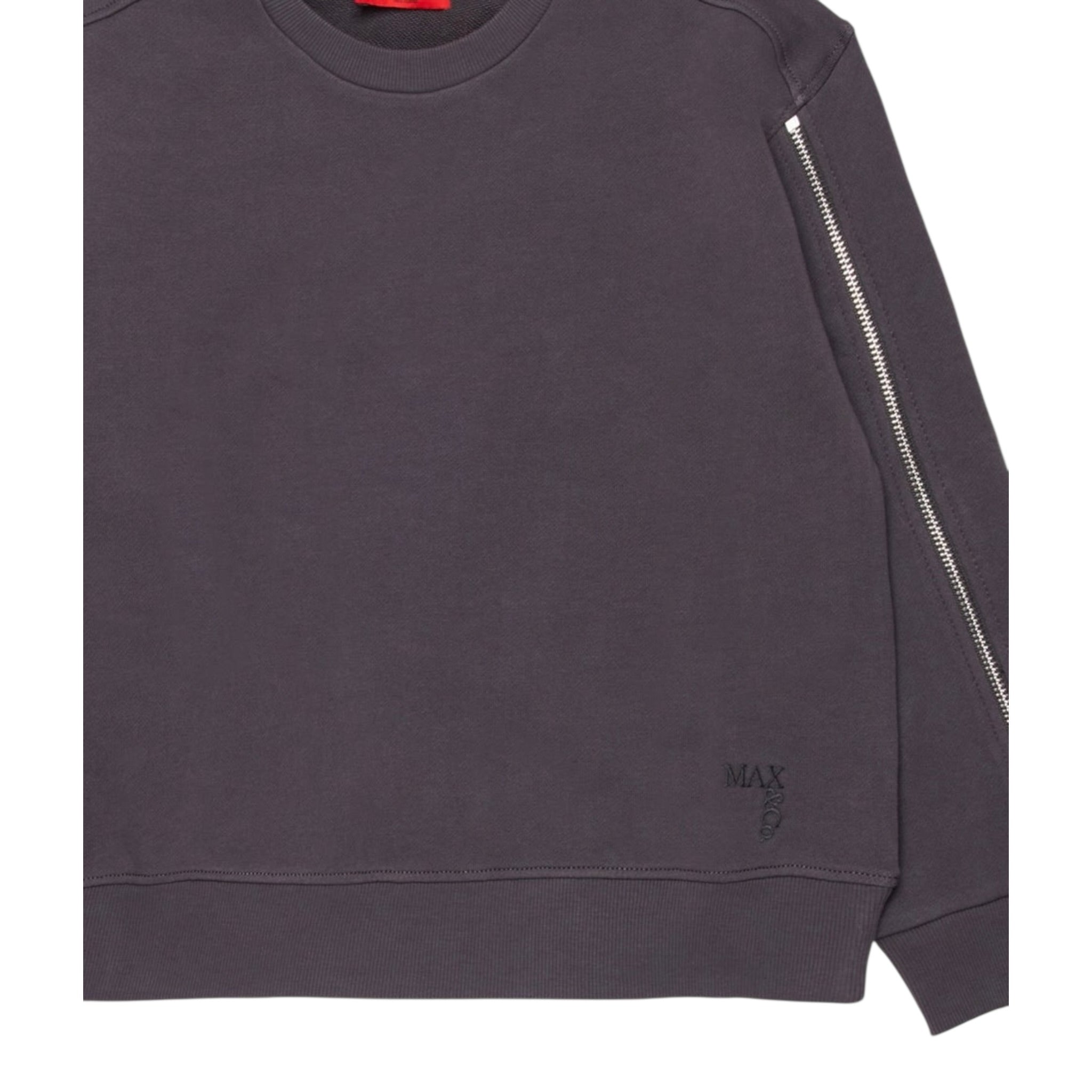 Max&Co. Felpa Girocollo tinta unita con Zip Grigio per Bambina MX0184 GRIGIO MAX&Co. 