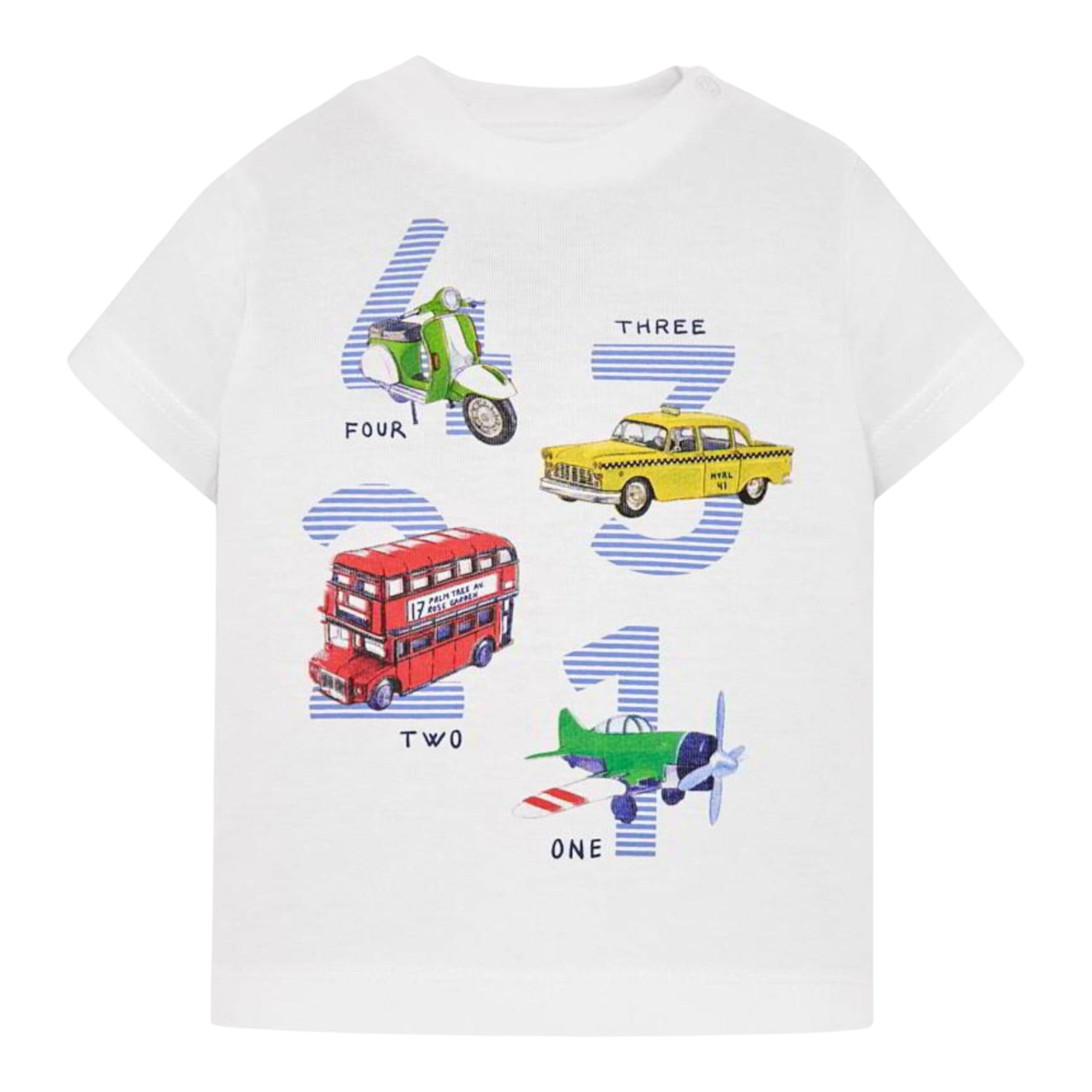 Mayoral T-Shirt tinta unita con Stampa Bianco per Neonato 1021 BIANCO MAYORAL 