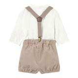 Mayoral Completo 2 Pezzi Camicia-Salopettes Bianco/Beige per Neonato 2257 BIANCO/BEIGE MAYORAL 