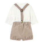 Mayoral Completo 2 Pezzi Camicia-Salopettes Bianco/Beige per Neonato 2257 BIANCO/BEIGE MAYORAL 