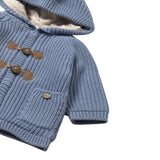 Mayoral Cardigan tinta unita con Cappuccio Azzurro per Neonato 2330 AZZURRO MAYORAL 