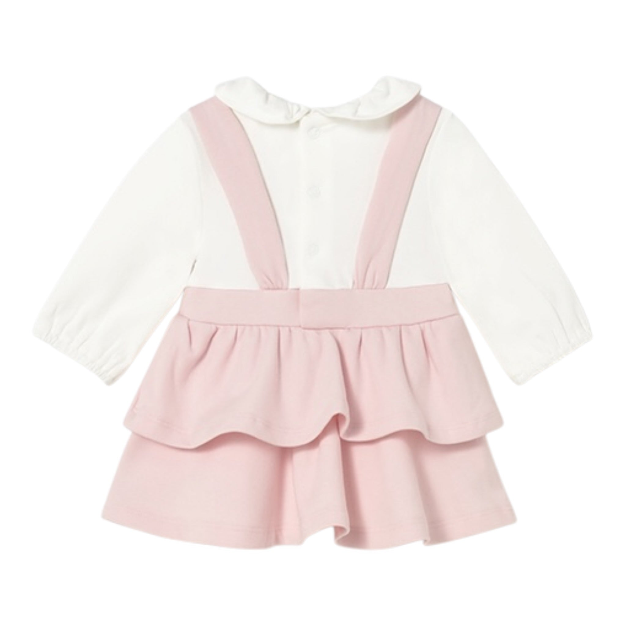 Mayoral Abito Bicolore con Pois Bianco/Rosa per Neonata 2801 BIANCO/ROSA MAYORAL 