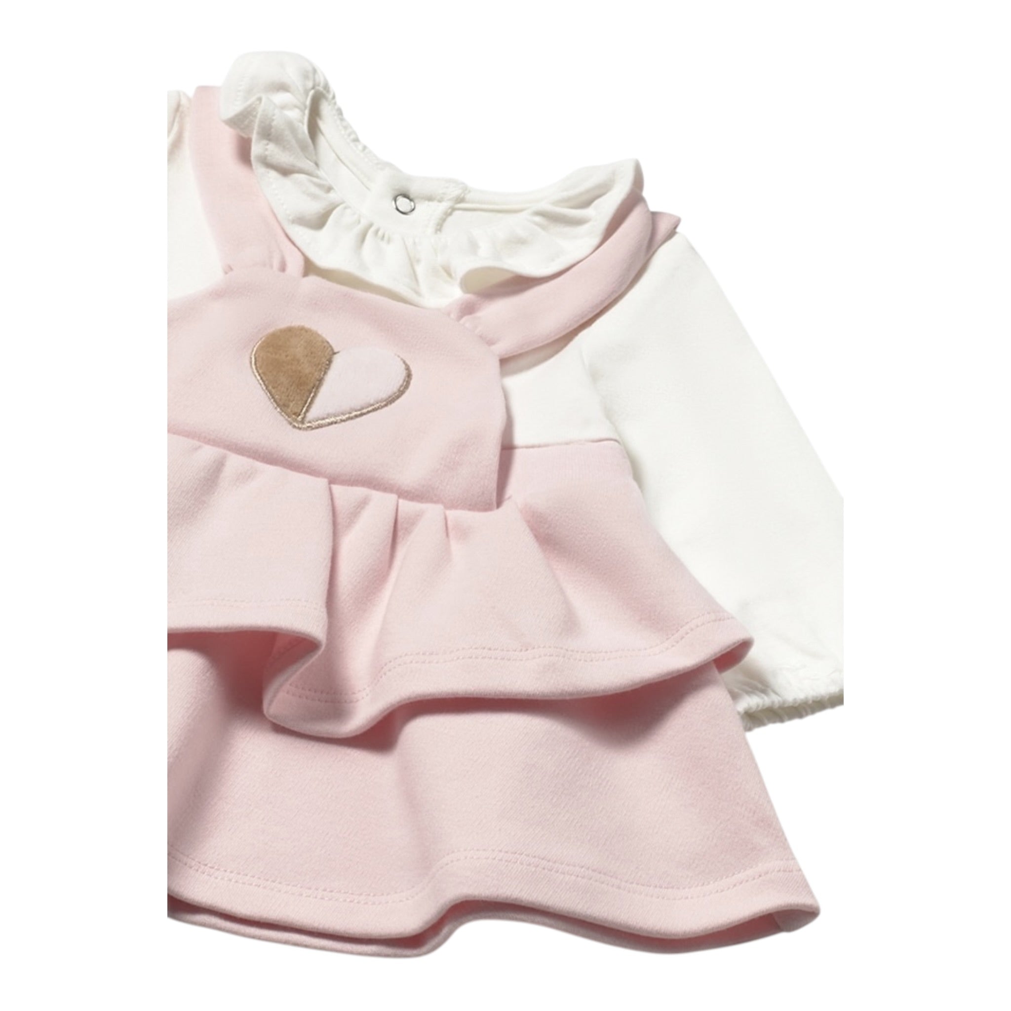 Mayoral Abito Bicolore con Pois Bianco/Rosa per Neonata 2801 BIANCO/ROSA MAYORAL 