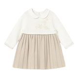 Mayoral Abito Bicolore con Stampa Panna/Beige per Neonata 2804 PANNA/BEIGE MAYORAL 