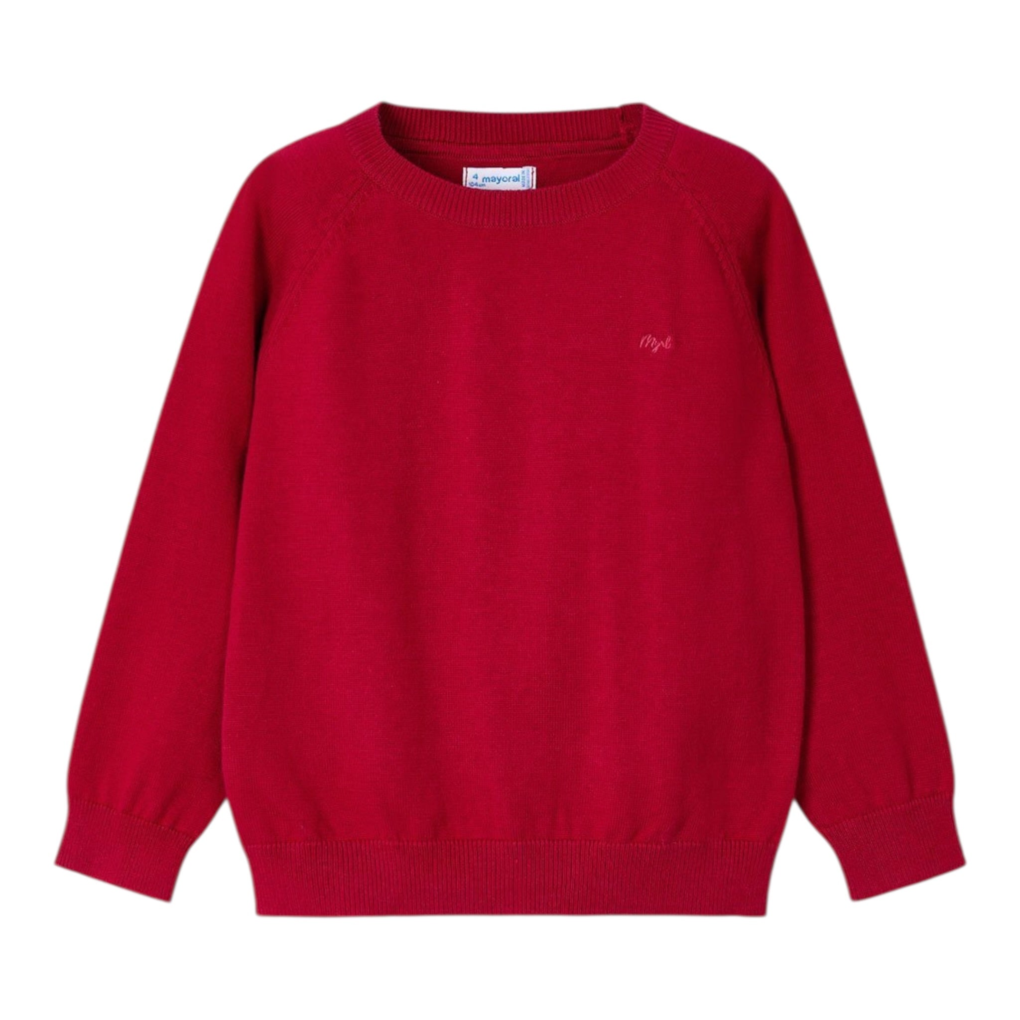 Mayoral Maglia tinta unita Girocollo Rosso per Neonato 323N ROSSO MAYORAL 