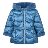 Mayoral Giubbino tinta unita con Zip Cappuccio Azzurro per Bambina 4448 AZZURRO MAYORAL 