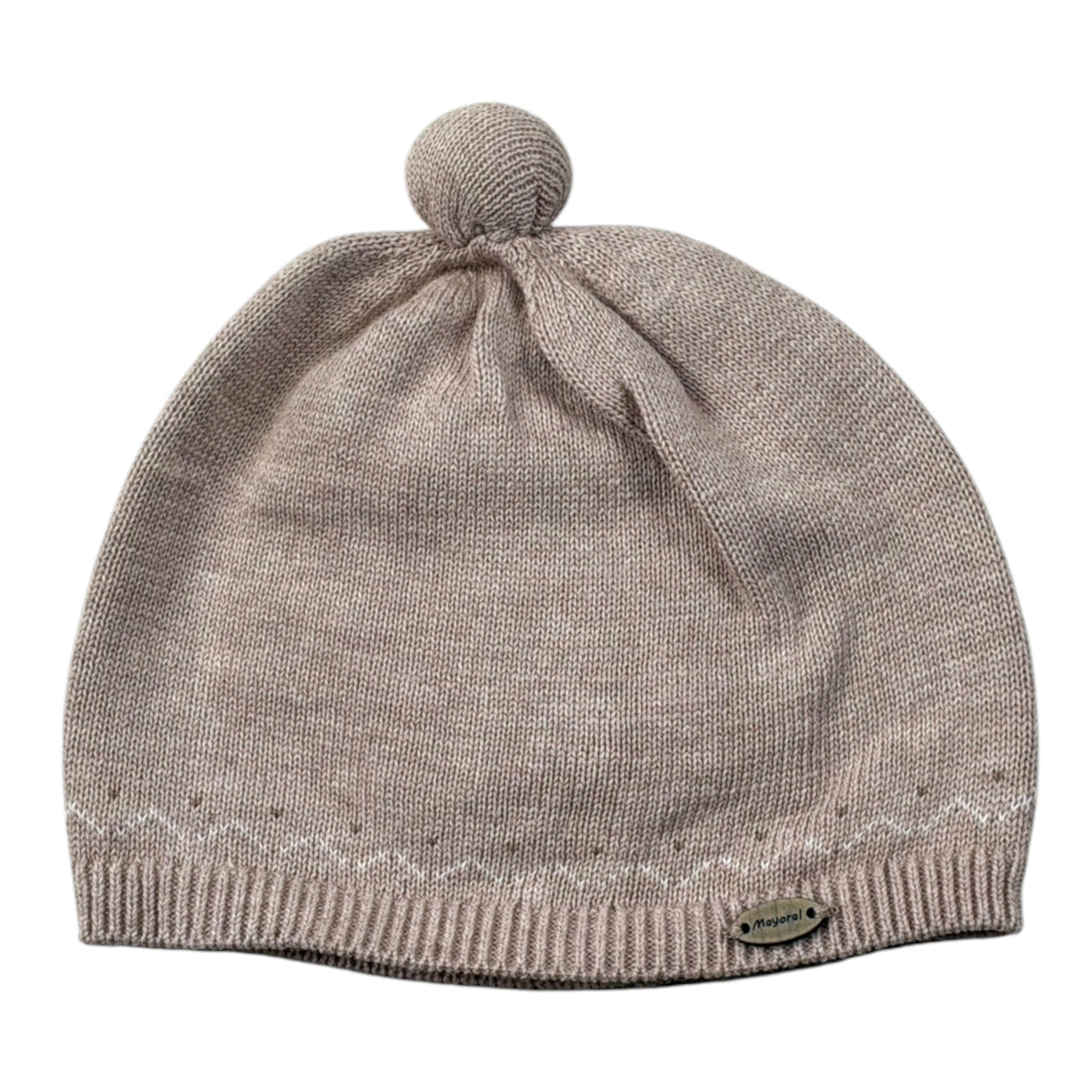 Mayoral Cappello tinta unita con Pon Pon Fango per Neonato 9936 FANGO MAYORAL 