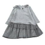 Meilisa Bai Abito Manica Lunga tinta unita con Tulle Grigio per Neonata FL5925 GRIGIO MEILISA BAI 