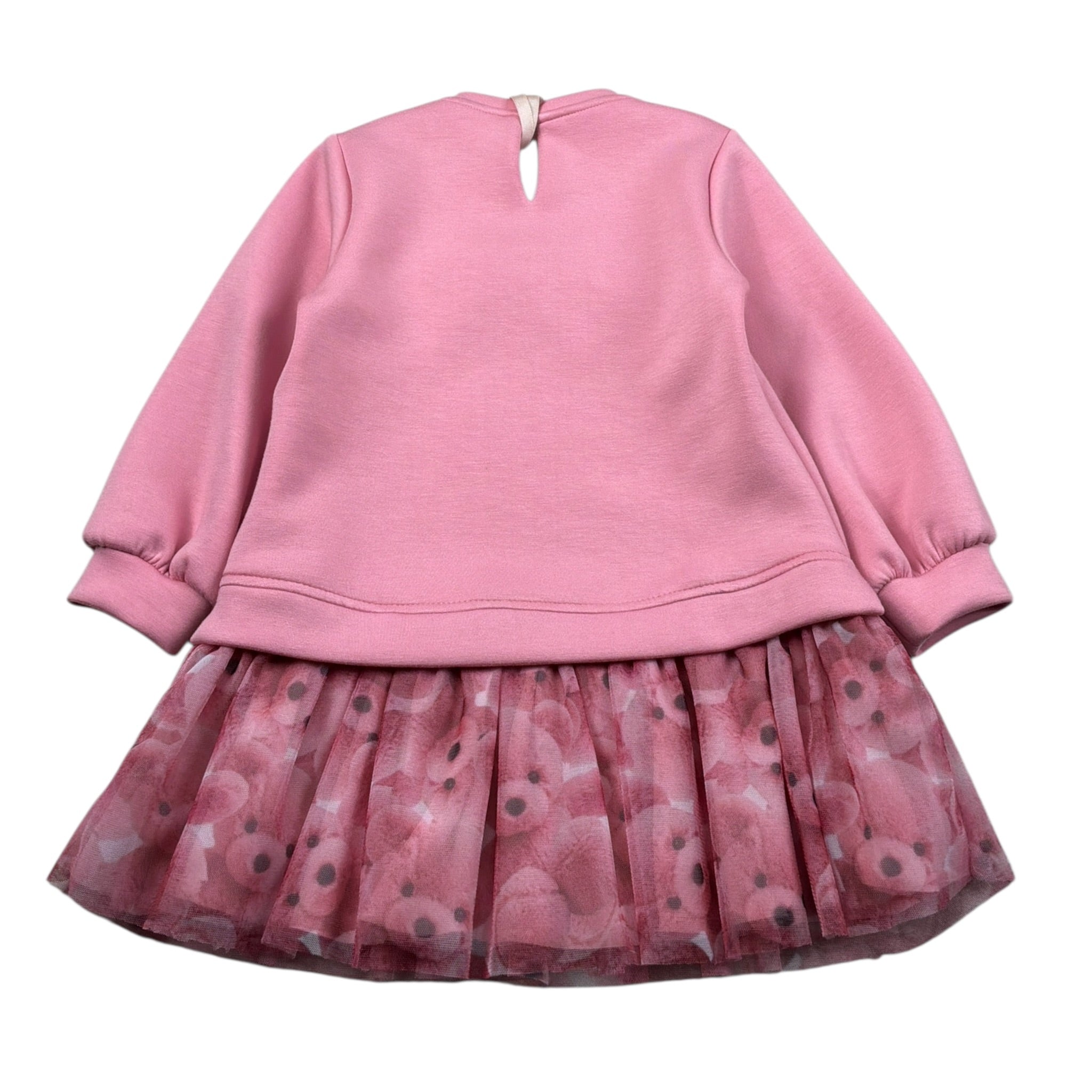 Meilisa Bai Abito Manica Lunga tinta unita Rosa per Neonata FL6691 ROSA MEILISA BAI 
