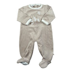 Melby Tutina tinta unita In Velluto con Stampa Beige per Neonato 25N0180 BEIGE MELBY 