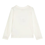Michael Kors Shirt Girocollo tinta unita con Logo Paillettato Panna per Bambina R30145 PANNA MICHAEL KORS 