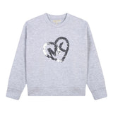Michael Kors Felpa Girocollo tinta unita con Paillettes Grigio per Bambina R30148 GRIGIO MICHAEL KORS 