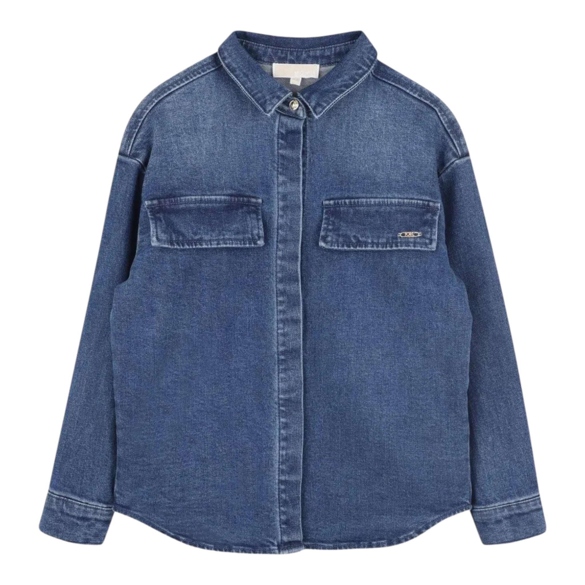 Michael Kors Camicia In Denim tinta unita Blu per Bambina R30438 BLU MICHAEL KORS 