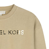 felpa chiusa girocollo tinta unita con logo R30469X BEIGE MICHAEL KORS 