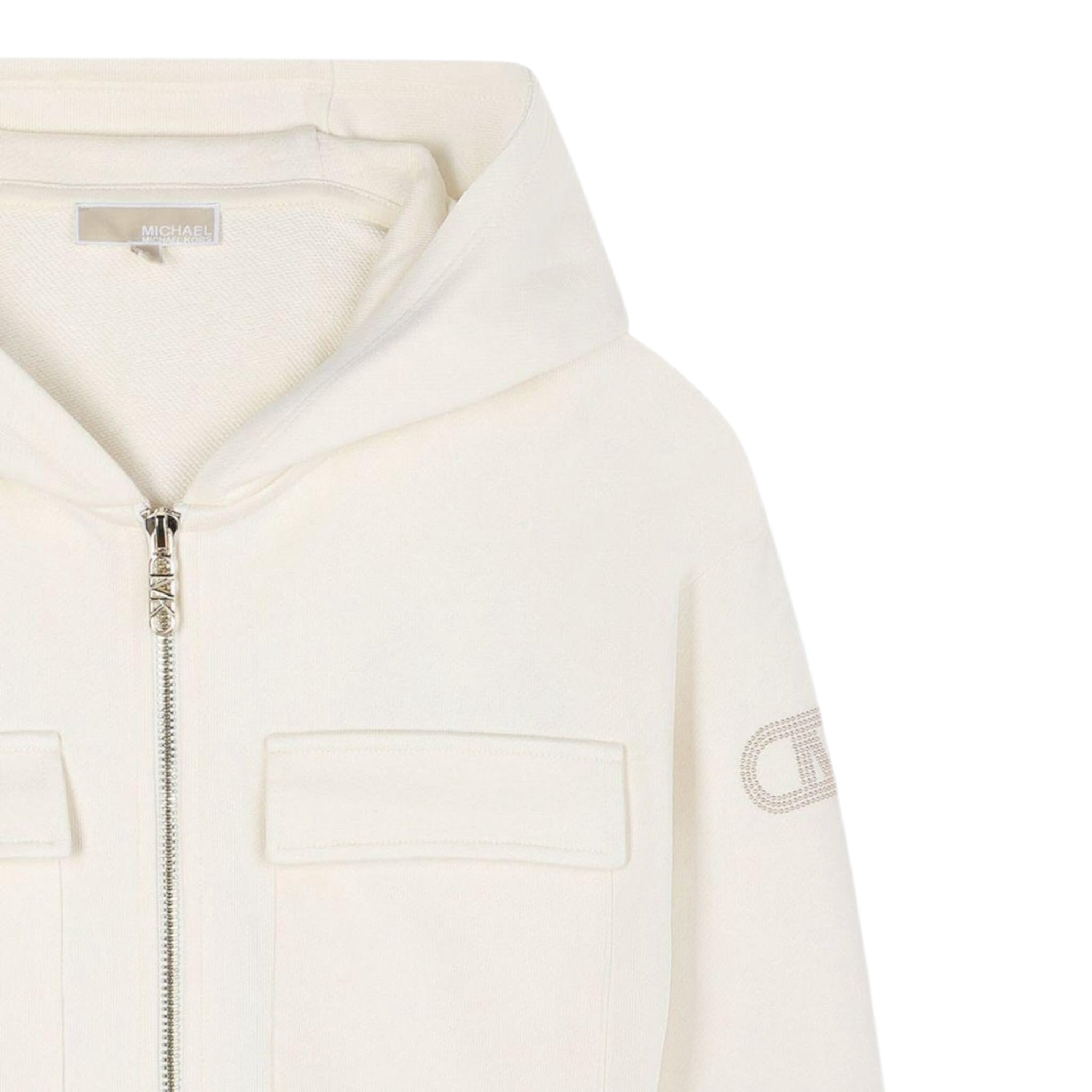 Michael Kors Felpa con Zip E Cappuccio tinta unita Crema per Bambina R30471XX CREMA MICHAEL KORS 