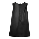 Michael Kors Abito Giromanica tinta unita In Ecopelle Nero per Bambina R30486 NERO MICHAEL KORS 