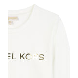 Michael Kors Shirt Girocollo tinta unita con Logo Panna per Neonata R30488 PANNA MICHAEL KORS 