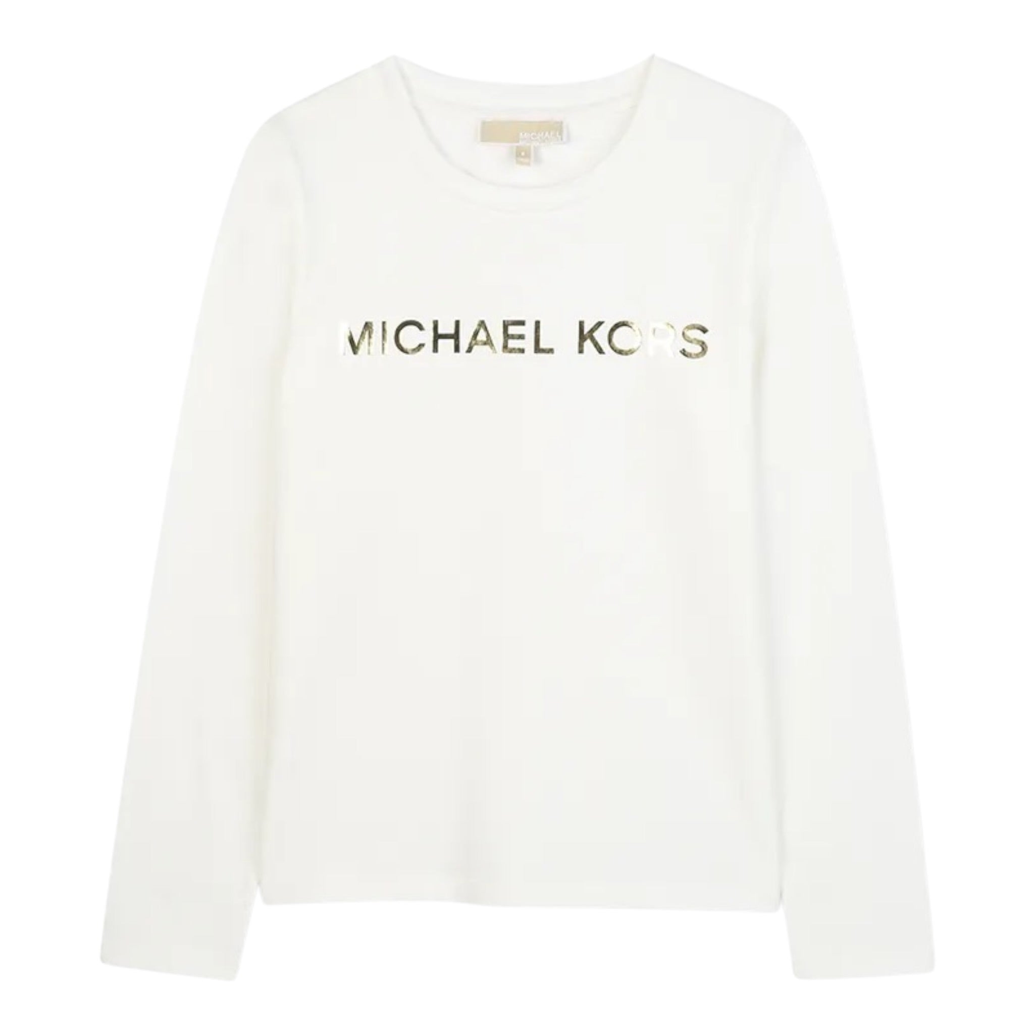 Michael Kors Shirt Girocollo tinta unita con Logo Panna per Neonata R30488X PANNA MICHAEL KORS 