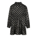 Michael Kors Abito Manica Lunga tinta unita con Loghi Nero per Bambina R30489 NERO MICHAEL KORS 