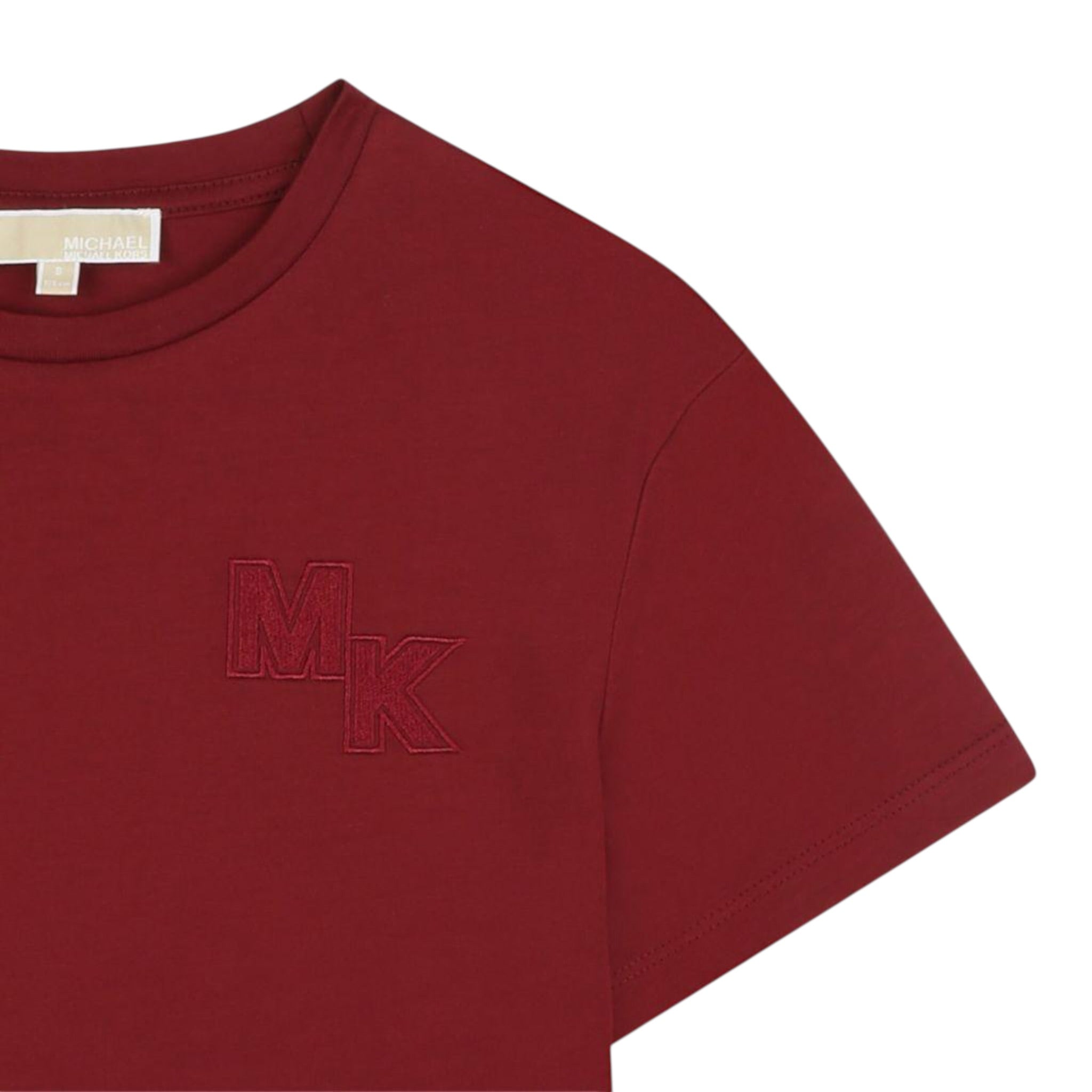 Michael Kors T-Shirt tinta unita con Logo Bordeaux per Bambina R30494 BORDEAUX MICHAEL KORS 