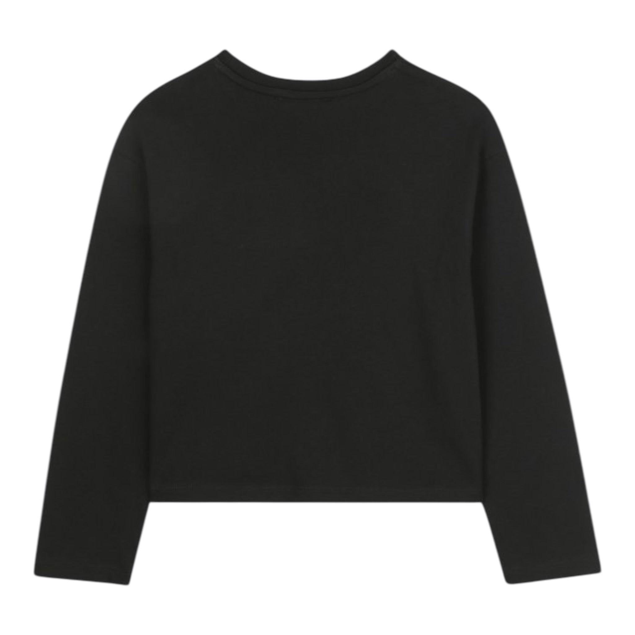 Michael Kors Shirt Girocollo tinta unita con Logo Nero per Bambina R30495 NERO MICHAEL KORS 