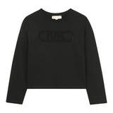 Michael Kors Shirt Girocollo tinta unita con Logo Nero per Neonata R30495N NERO MICHAEL KORS 