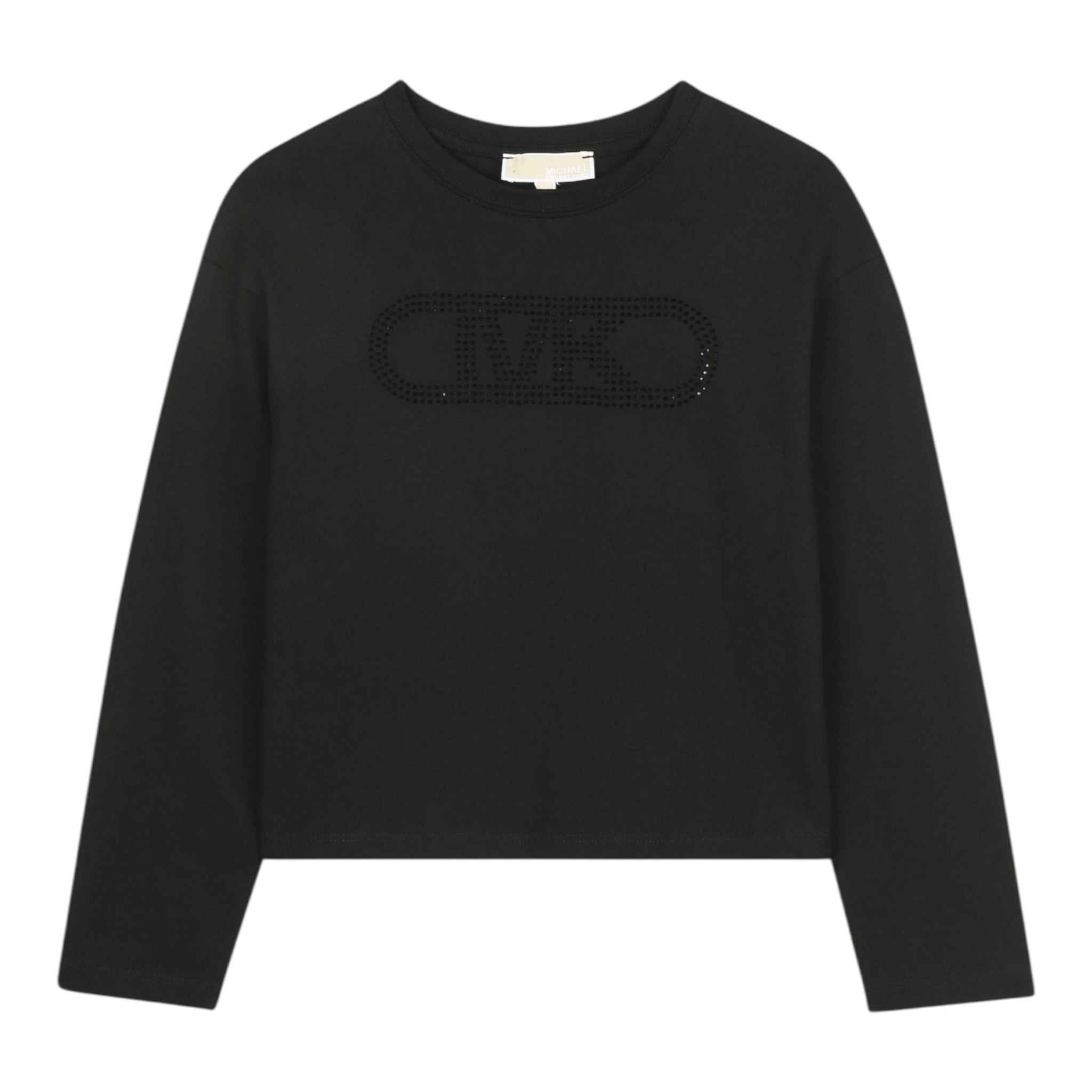 Michael Kors Shirt Girocollo tinta unita con Logo Nero per Neonata R30495N NERO MICHAEL KORS 