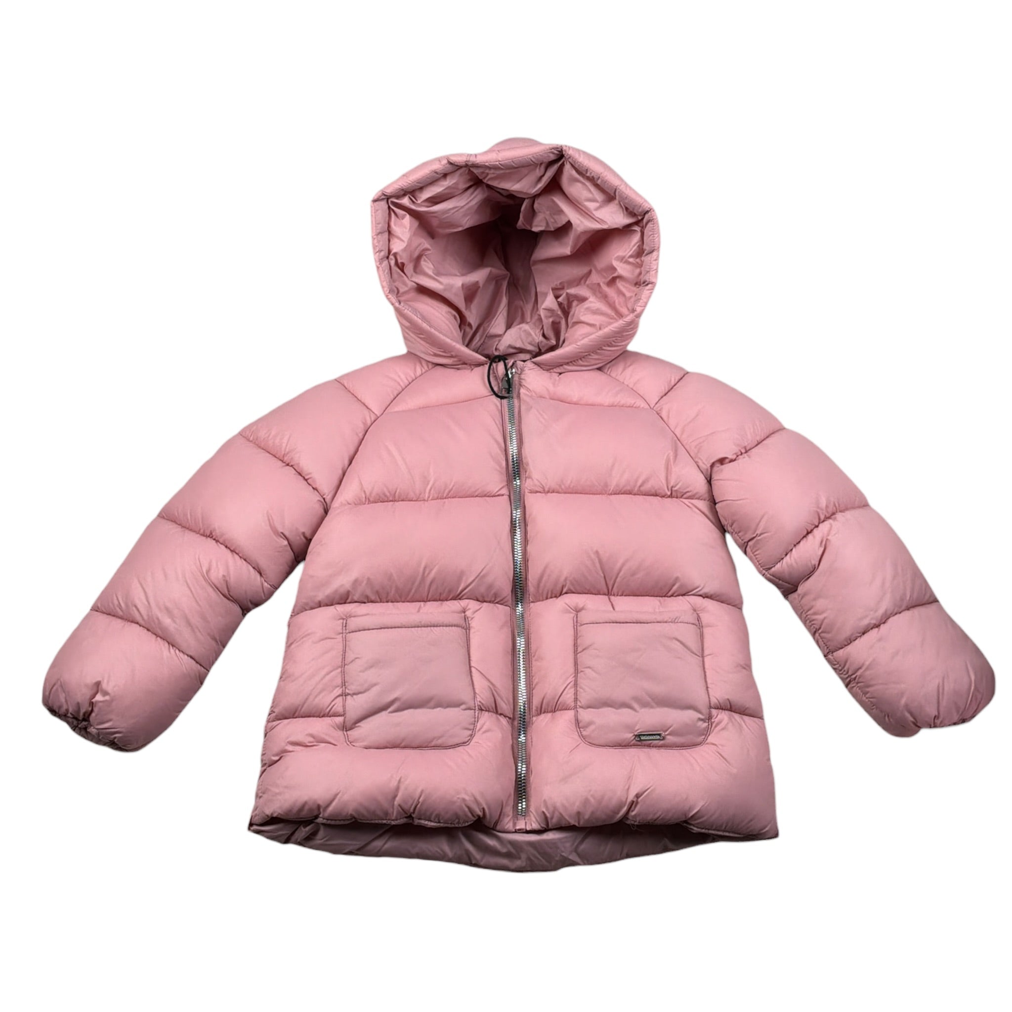 Mini Banda Giubbino tinta unita con Cappuccio Rosa per Bambina 07213 ROSA MINI BANDA 