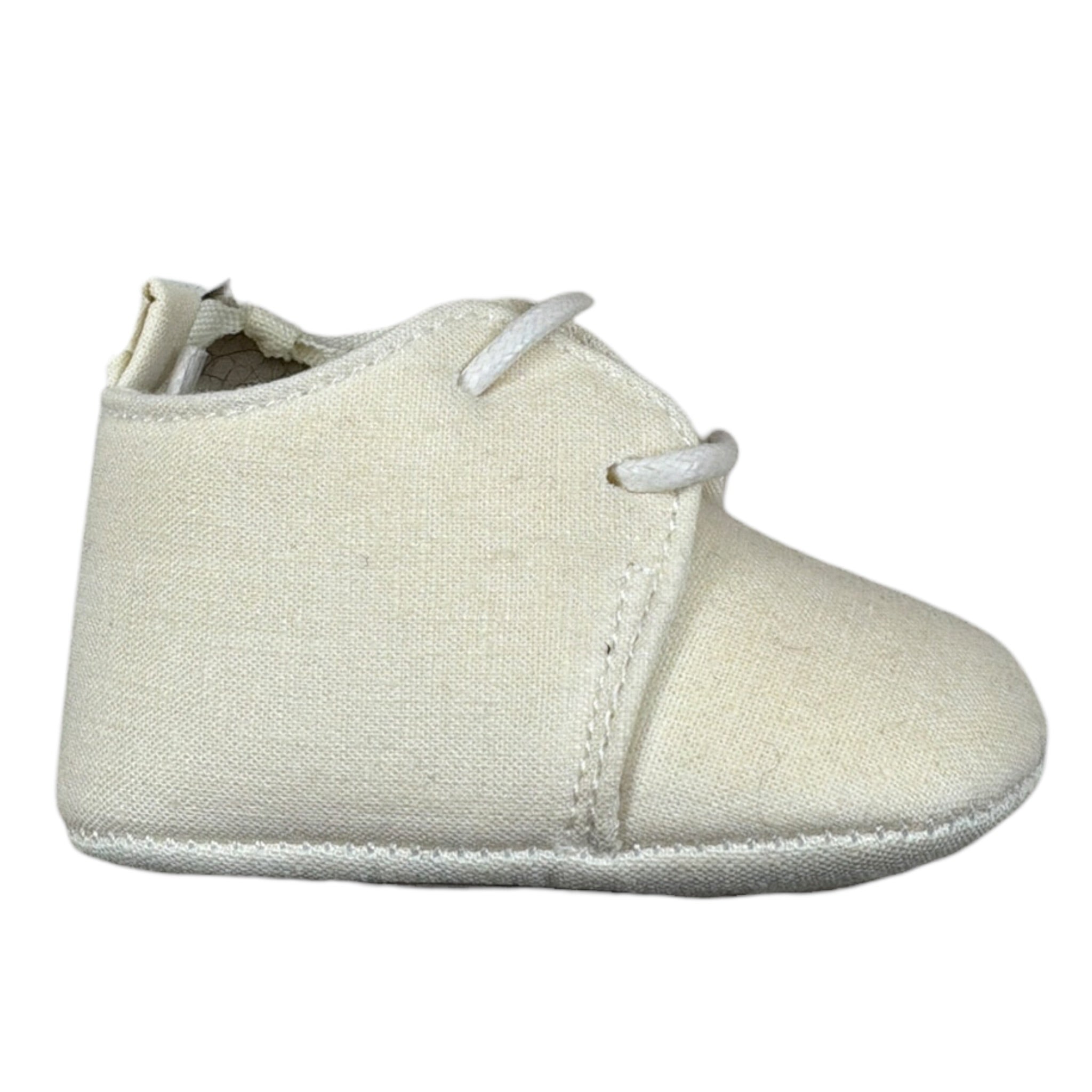 Mini Banda Sneakers tinta unita con Lacci Panna per Neonato 38301 PANNA MINI BANDA 