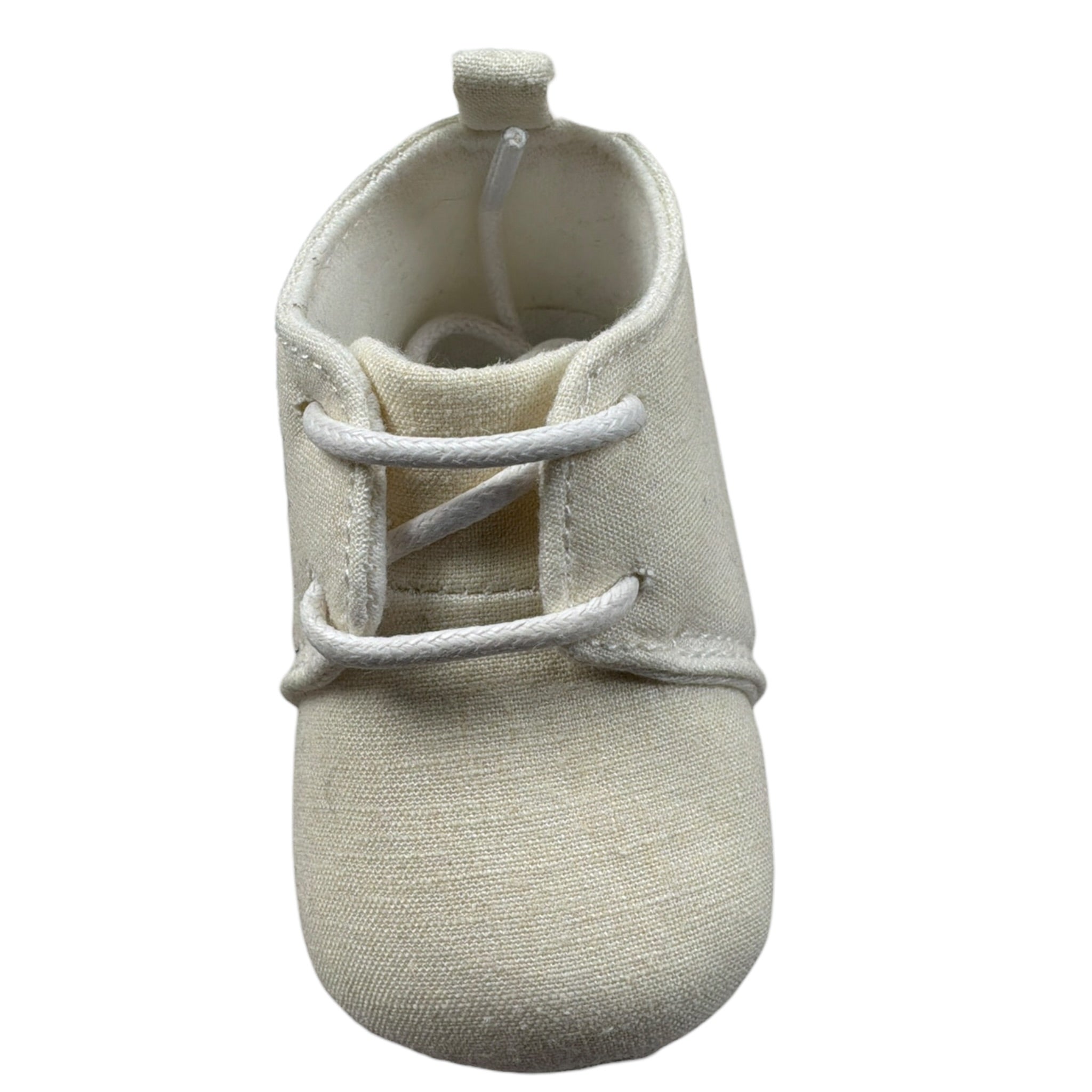 Mini Banda Sneakers tinta unita con Lacci Panna per Neonato 38301 PANNA MINI BANDA 