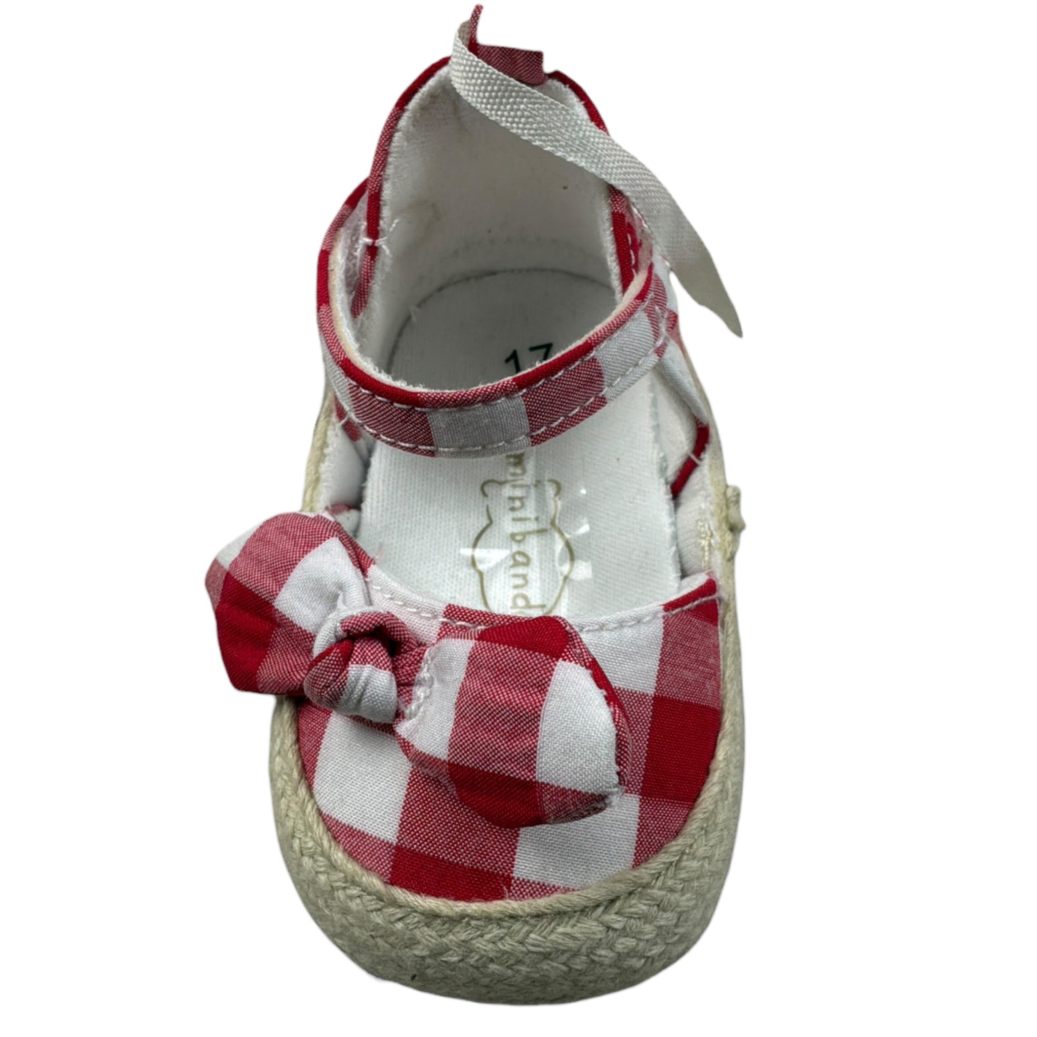 Mini Banda Sandalo Fantasia Quadri Rosso per Neonata 38365 ROSSO MINI BANDA 