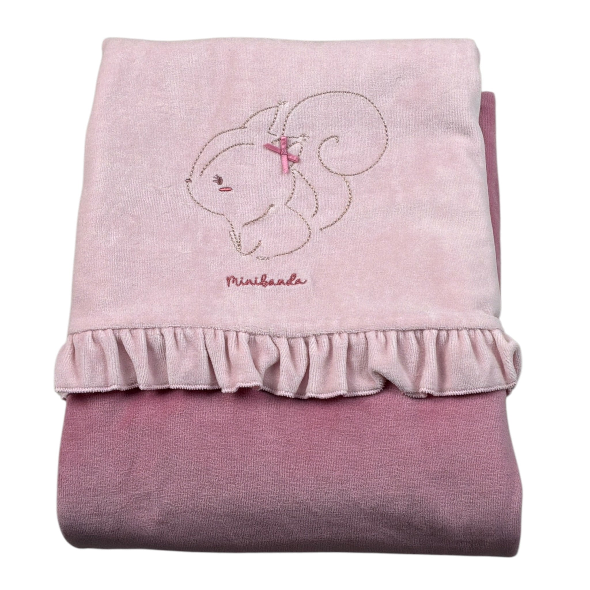 Mini Banda Coperta tinta unita In Ciniglia Rosa per Bambina 3F360 ROSA MINI BANDA 