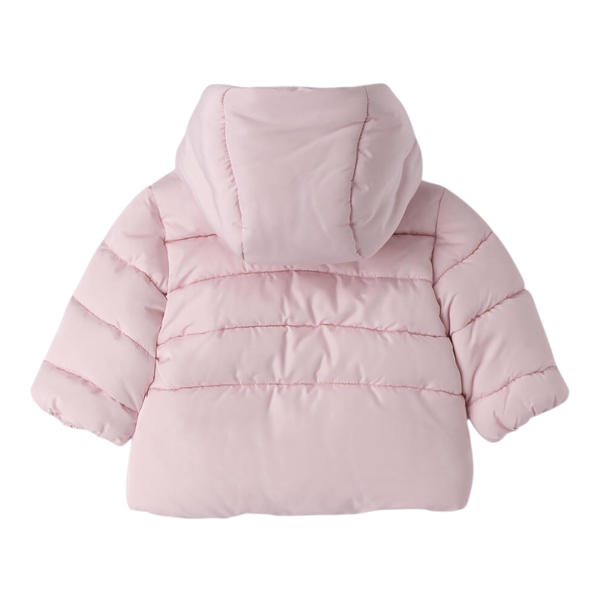 Mini Banda Giubbino tinta unita con Cappuccio Rosa per Neonata 3F737 ROSA MINI BANDA 