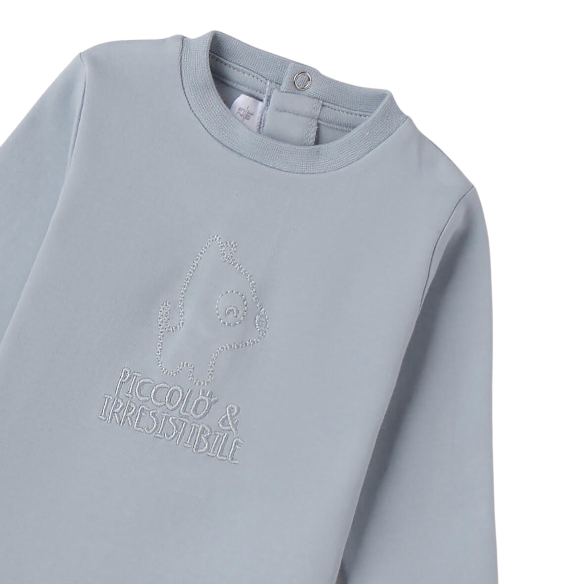 Mini Banda Shirt tinta unita con Logo Azzurro per Neonato F616 AZZURRO MINI BANDA 