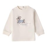 Mini Banda Shirt tinta unita con Stampa Bianco per Neonato F618 BIANCO MINI BANDA 