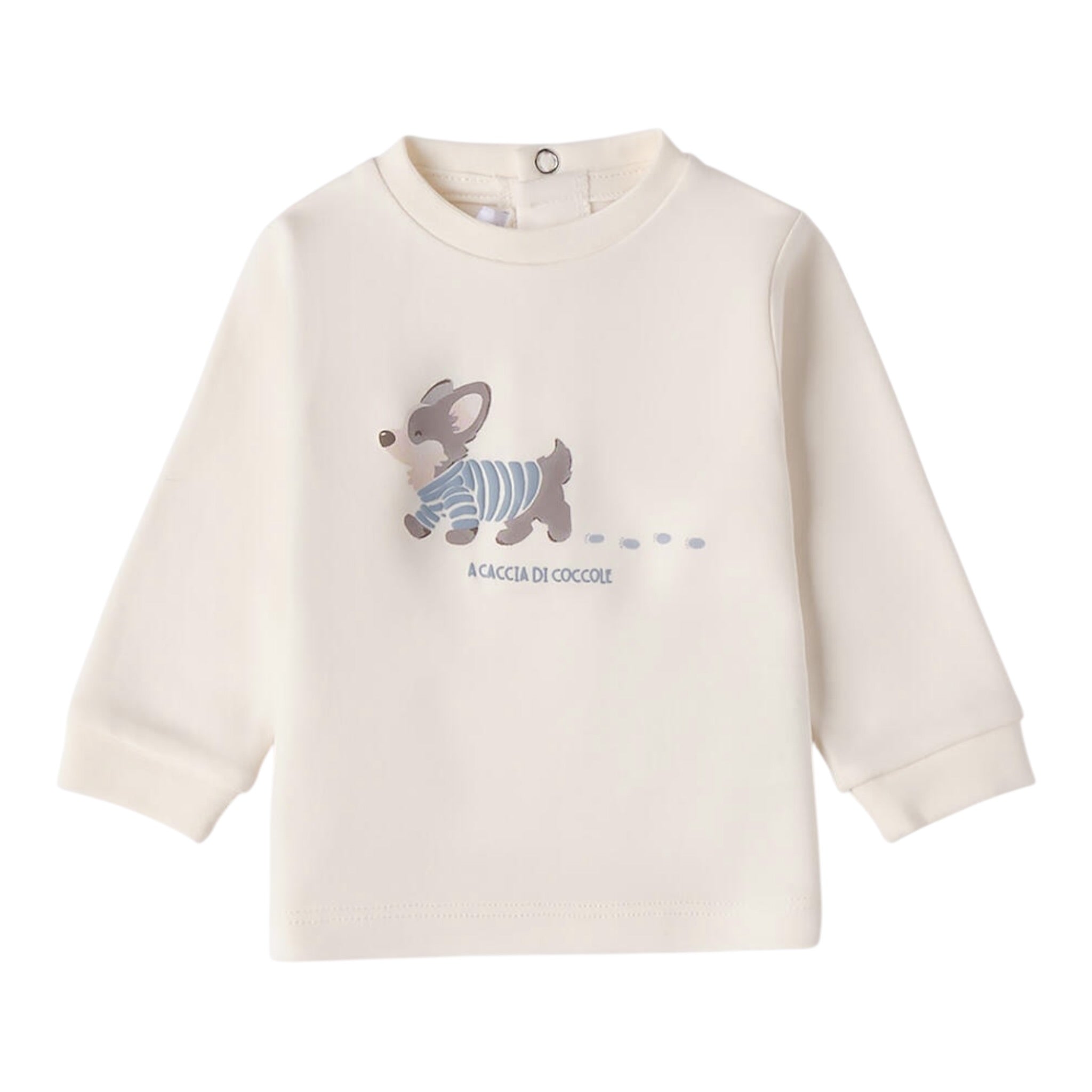 Mini Banda Shirt tinta unita con Stampa Bianco per Neonato F618 BIANCO MINI BANDA 