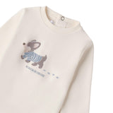 Mini Banda Shirt tinta unita con Stampa Bianco per Neonato F618 BIANCO MINI BANDA 