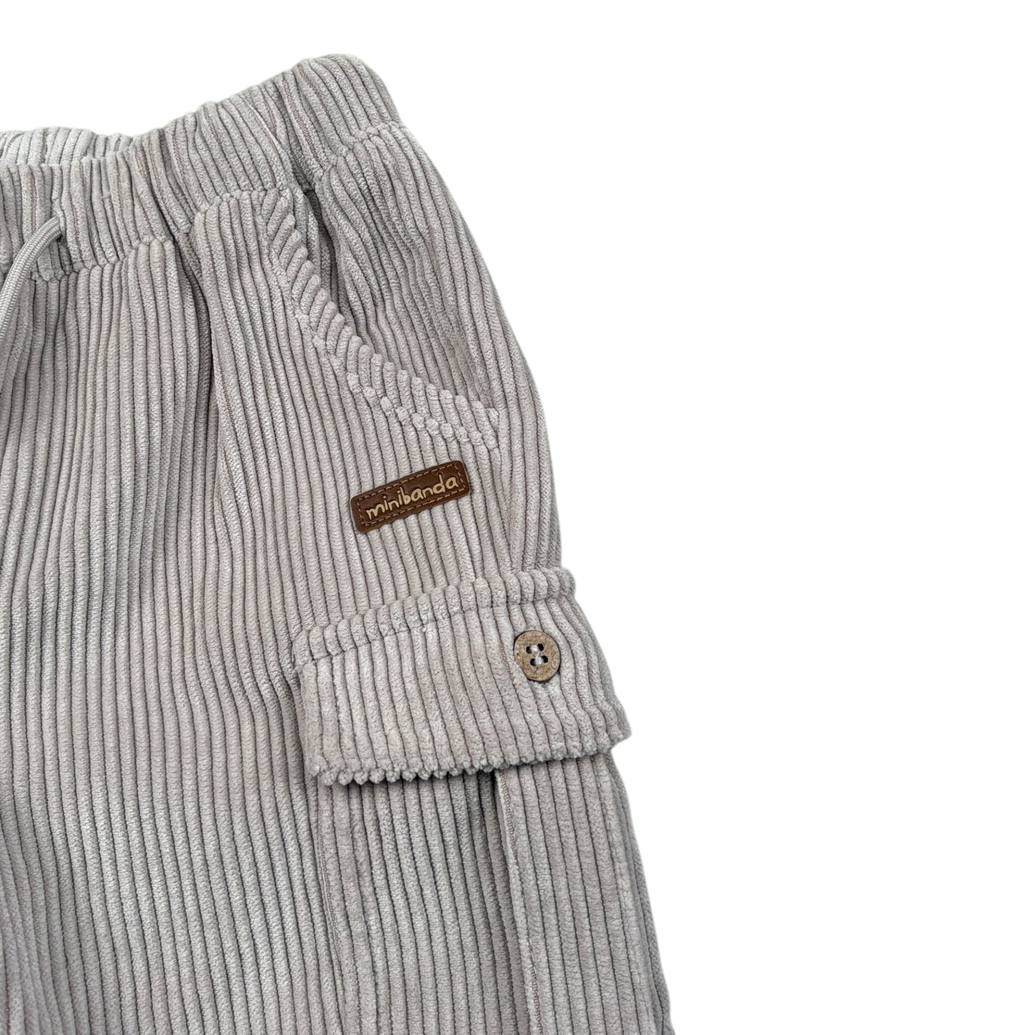 Mini Banda Pantalone tinta unita con Elastico In Vita Beige per Neonato F627 BEIGE MINI BANDA 