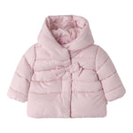 Mini Banda Giubbino tinta unita con Fiocco E Cappuccio Rosa per Neonata F737 ROSA MINI BANDA 