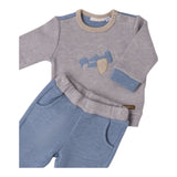 Minibanda Completo 2Pz Felpa-Pantalone Azzurro per Neonato 3F634 AZZURRO MINIBANDA 