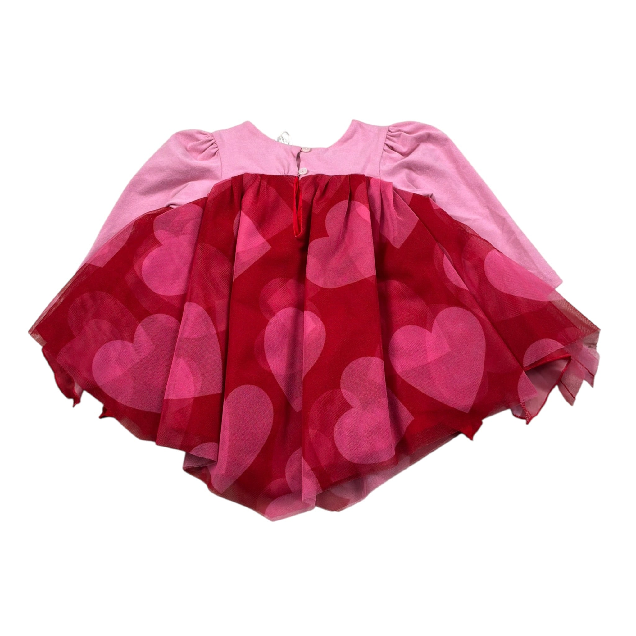 Miss Grant Abito Manica Lunga Bicolore Rosso/Rosa per Neonata MG1119 ROSSO/ROSA MISS GRANT 