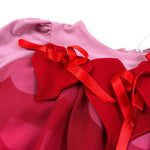 Miss Grant Abito Manica Lunga Bicolore Rosso/Rosa per Neonata MG1119 ROSSO/ROSA MISS GRANT 