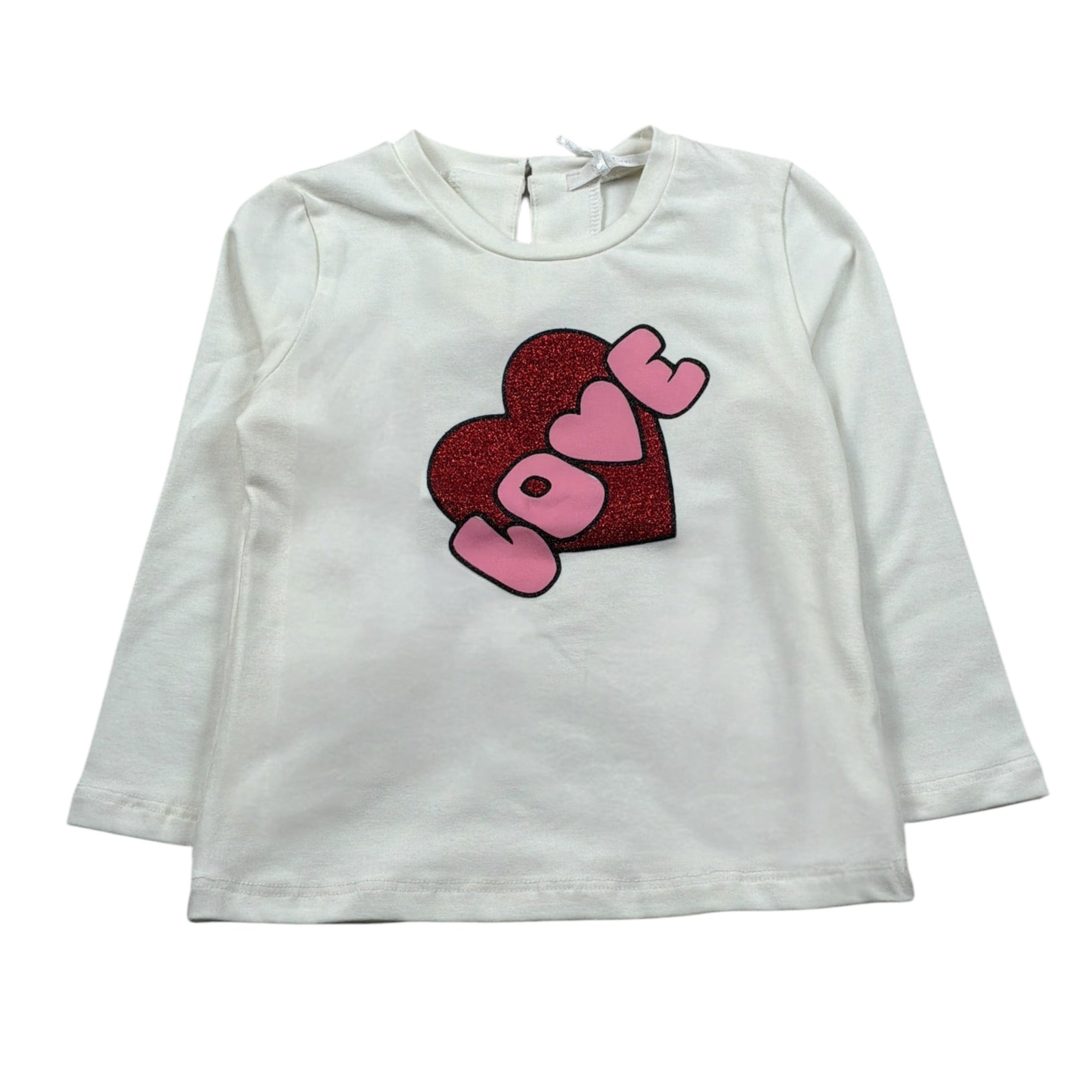 Miss Grant Shirt Girocollo tinta unita con Stampa Panna per Neonata MG1121 PANNA MISS GRANT 