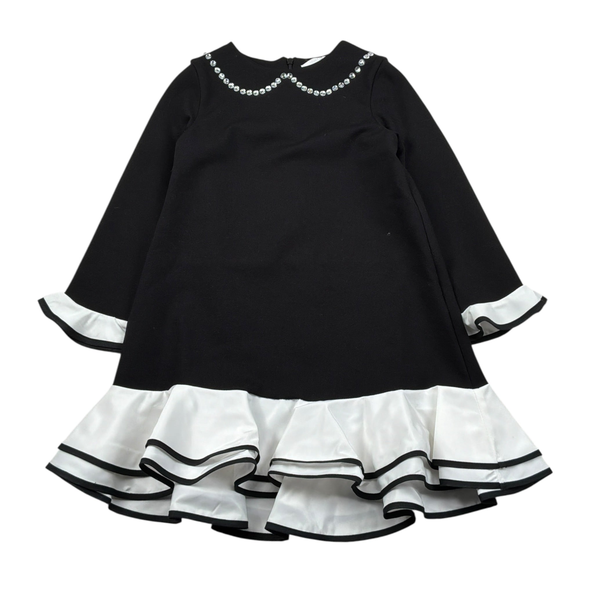 Miss Grant Abito Manica Lunga tinta unita Nero per Bambina MG1125 NERO MISS GRANT 