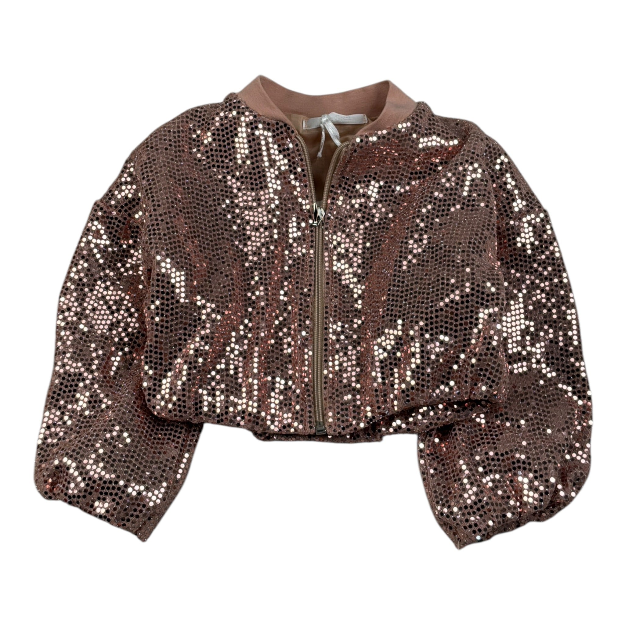Miss Grant Felpa tinta unita con Zip E Paillettes Rosa per Neonata MG1219 ROSA MISS GRANT 